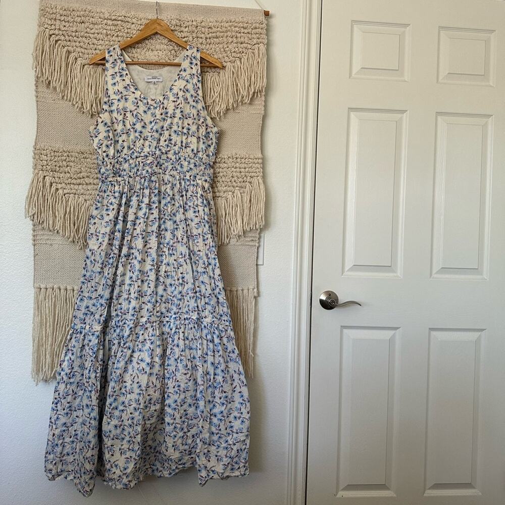 Something Navy Floral Tiered Maxi Dress